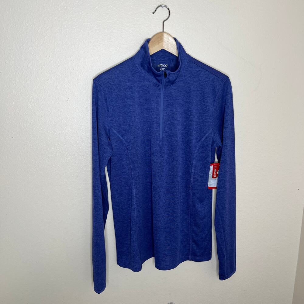 BCG Long Sleeve Blue Training Quarter Zip Top Large